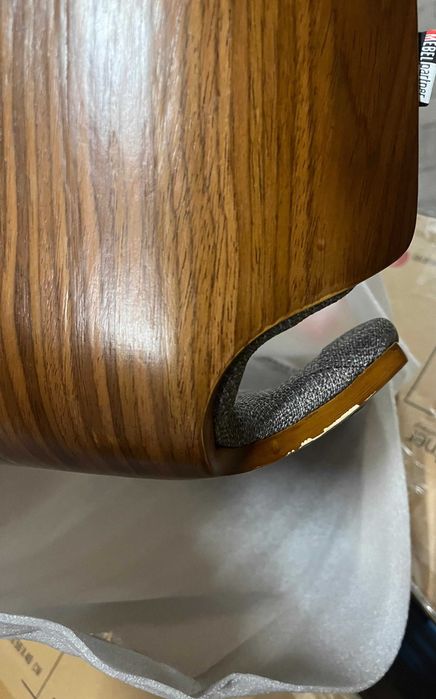 Proste krzesło gięte drewno orzech szary tkanin OUTLET ostatnie szt I1