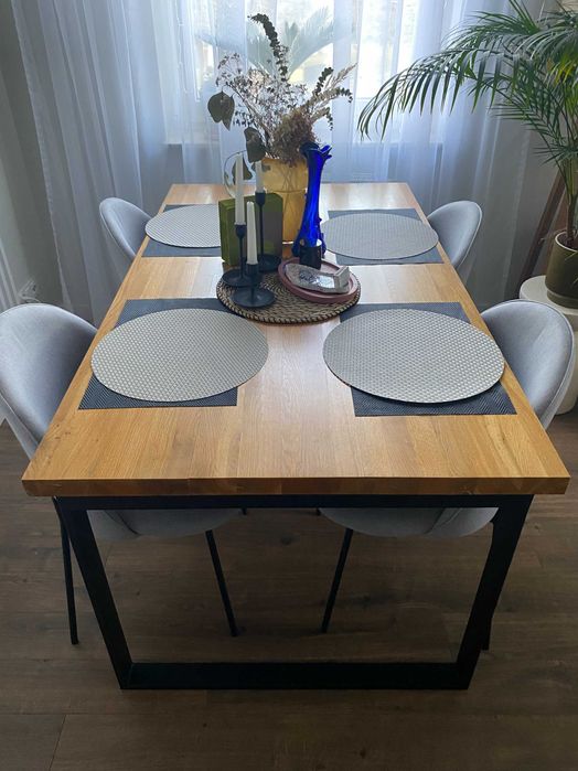 Stół lite drewno rozkładany loftowy mid century dębowy eklektyczny
