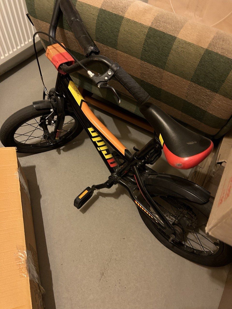 Дитячий велосипед Pride Tiger, колесо 16, 2018, black n red n yellow