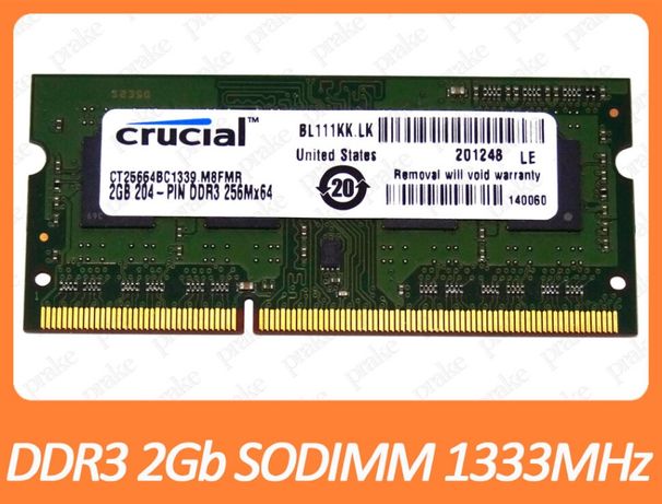 DDR3 2GB 1333 MHz (PC3-10600) SODIMM