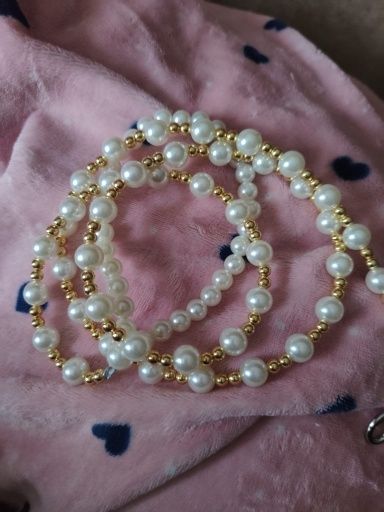 Smycz wystawowa 120cm koralikowa perły ringówka show leash piękna