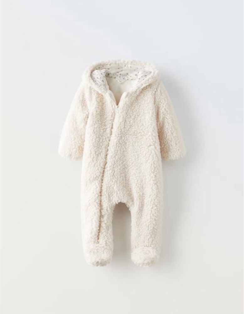 Комбінезон бежевий тедді zara kids, 1-3м, 62 см