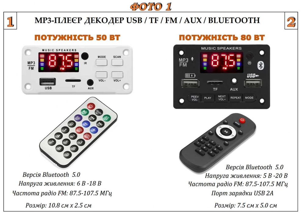 MP3 плеєр, модуль, декодер з пультом Bluetooth FM