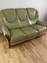 Skórzana sofa + 2 fotele + ława