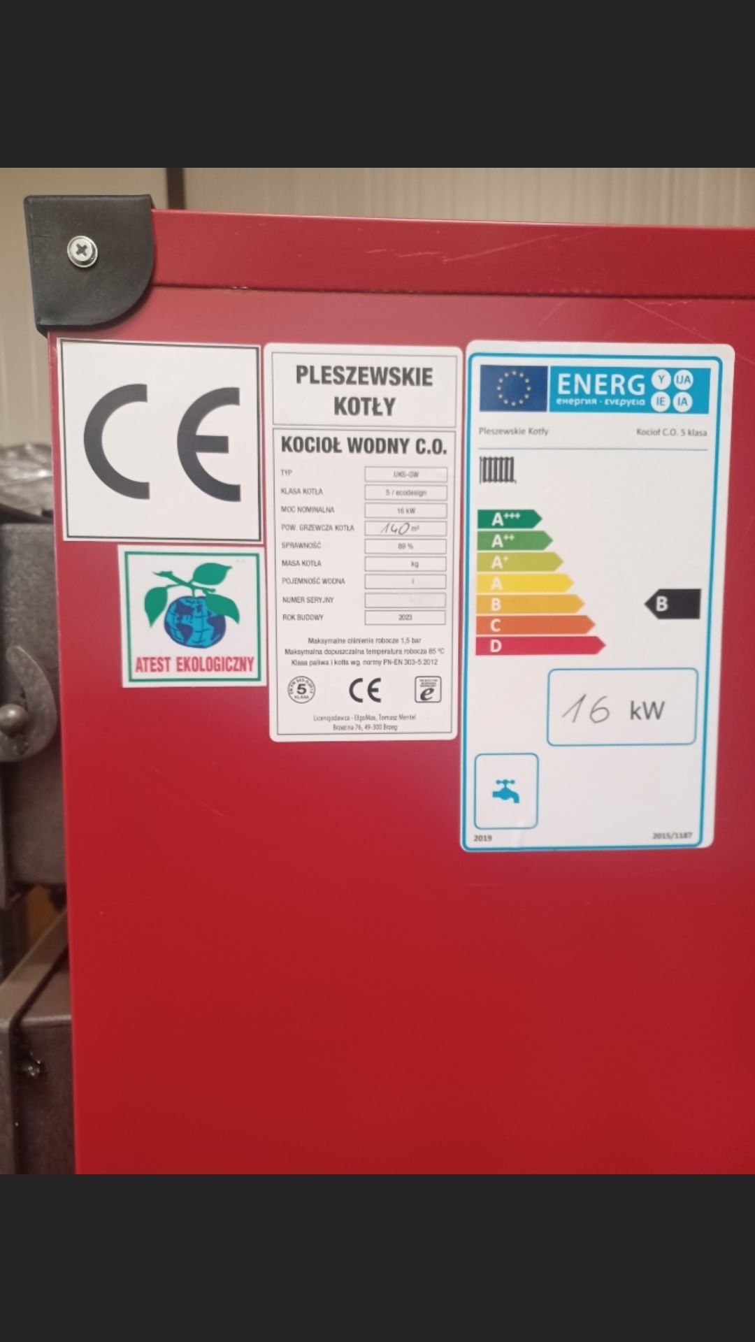 Kocioł 16kW do 140m2 Piec na drewno węgiel pelet