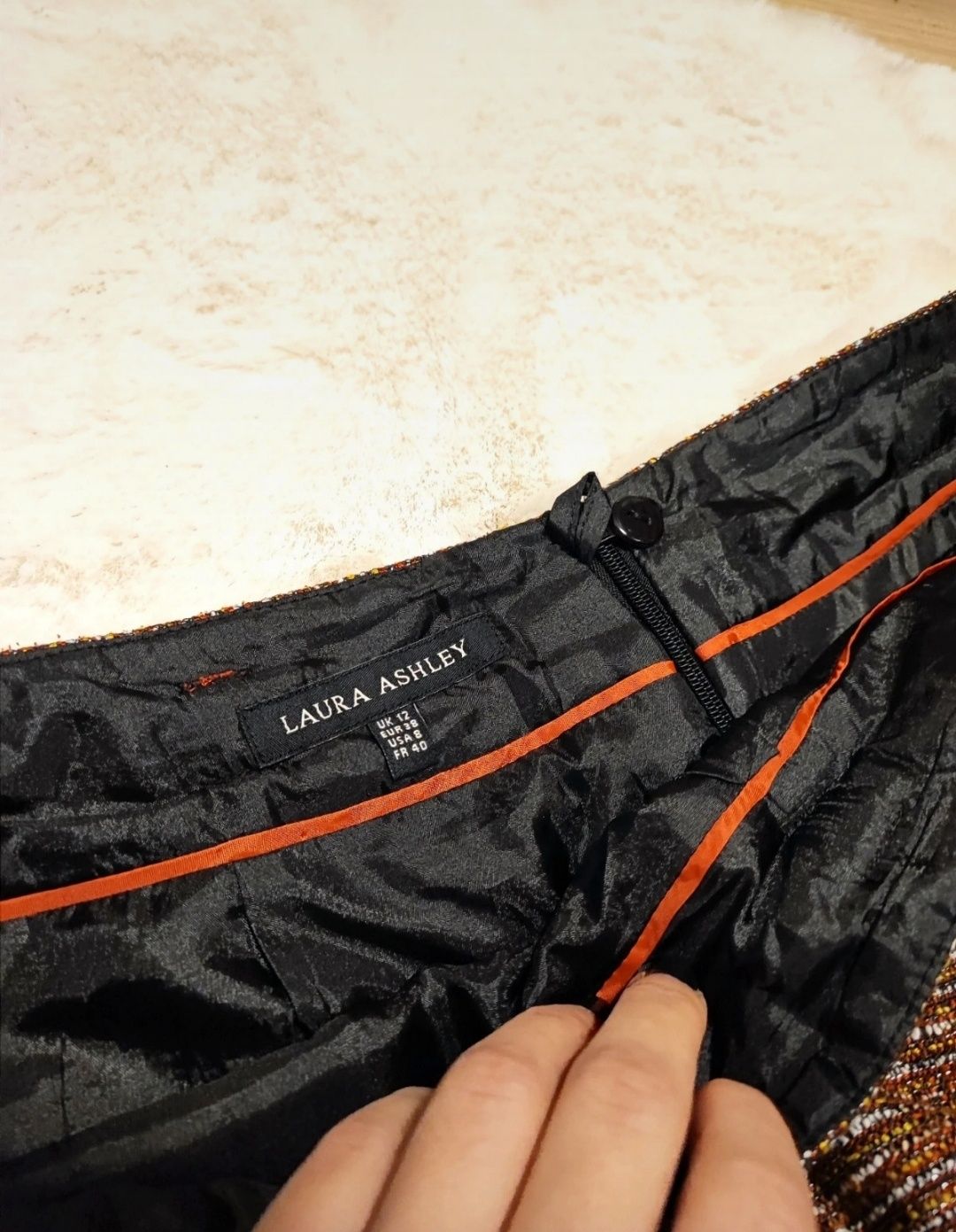 Laura Ashley! Elegancka spódnica damska z paskiem M38 praca wizytowa