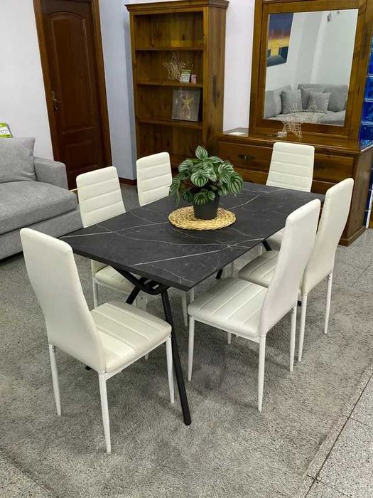 Mesa de jantar com 6 cadeiras - entrega gratuita só 213€