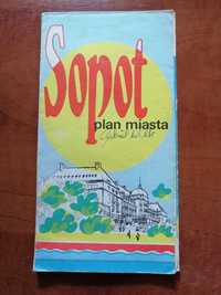 Plan miasta Sopot. Stara mapa z 1980 r.