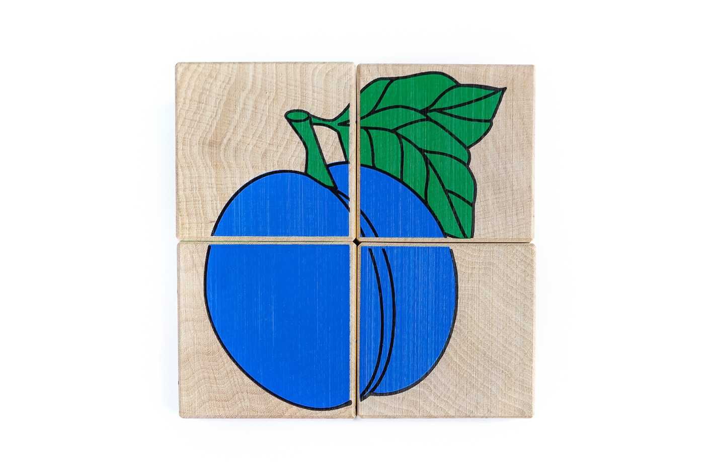 Drewniane klocki Titusia puzzle obrazki Owoce i Jagody z drewna