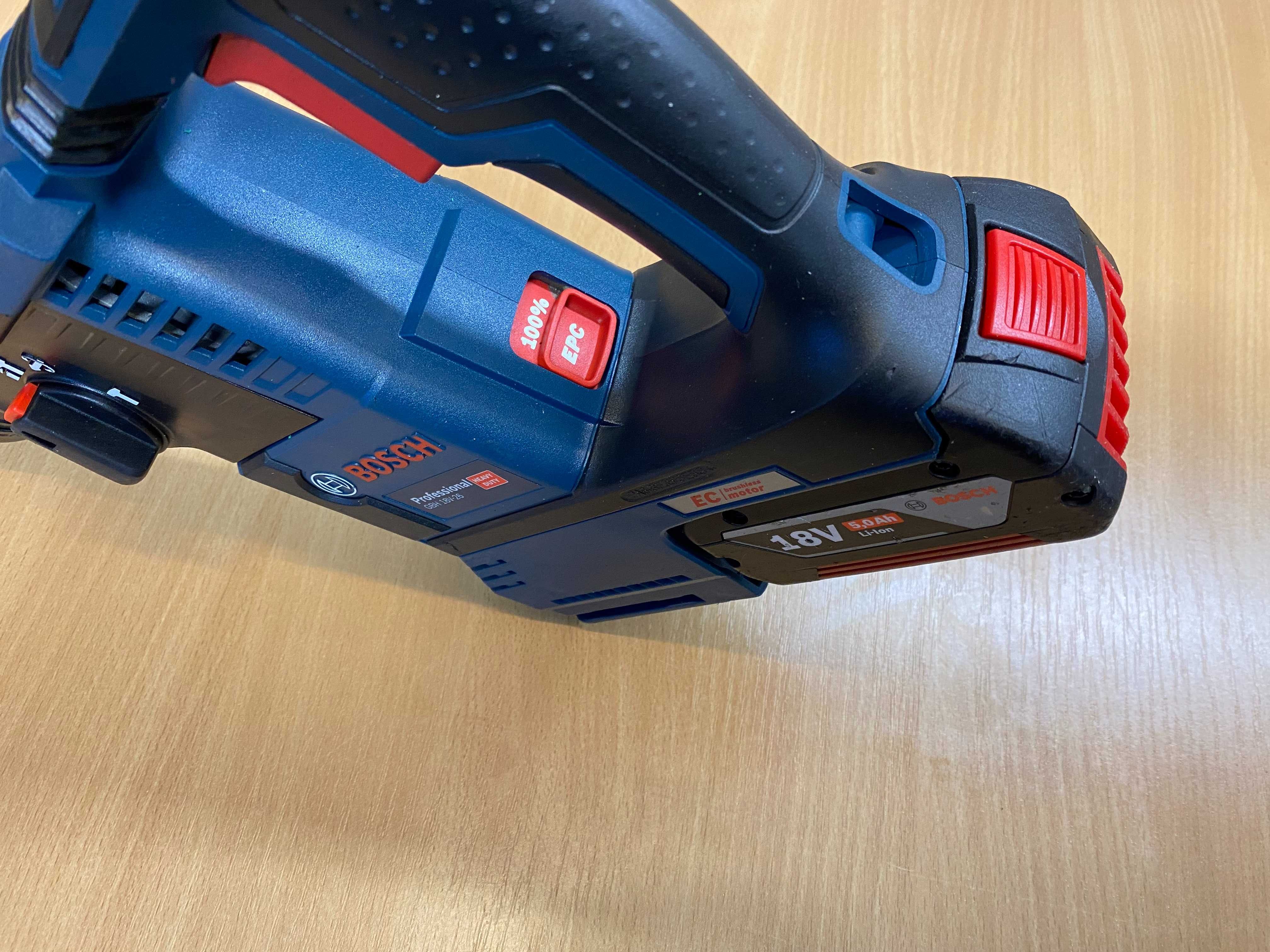 Młotowiertarka Bosch GBH 18V-26 + bateria 5.0Ah + rączka – 12.2021