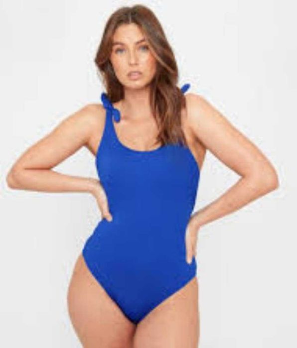 Синий кобальт купальник сдельный цельный жатка большого размера be you