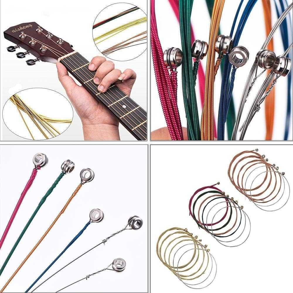 Kit guitarra 60 peças afinador capo palhetas cordas pinos alicate NOVO