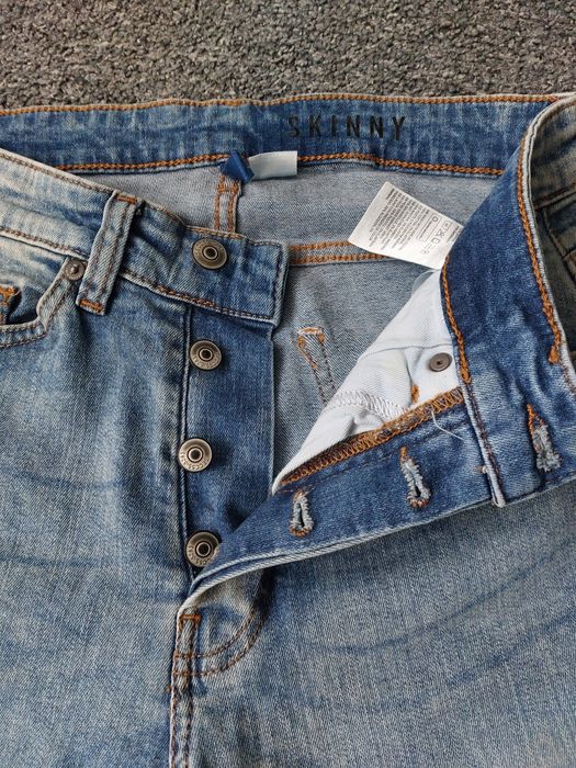 Spodnie jeans H&M Divided rozm. 28 skinny fit biker denim pants