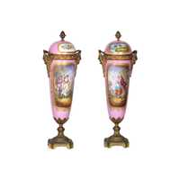 Vasos porcelana rosa Sevres | século XVIII