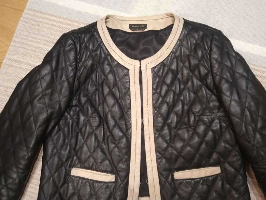 Masimo dutti/pikowana ramoneska/kurtka ze skóry/38/40