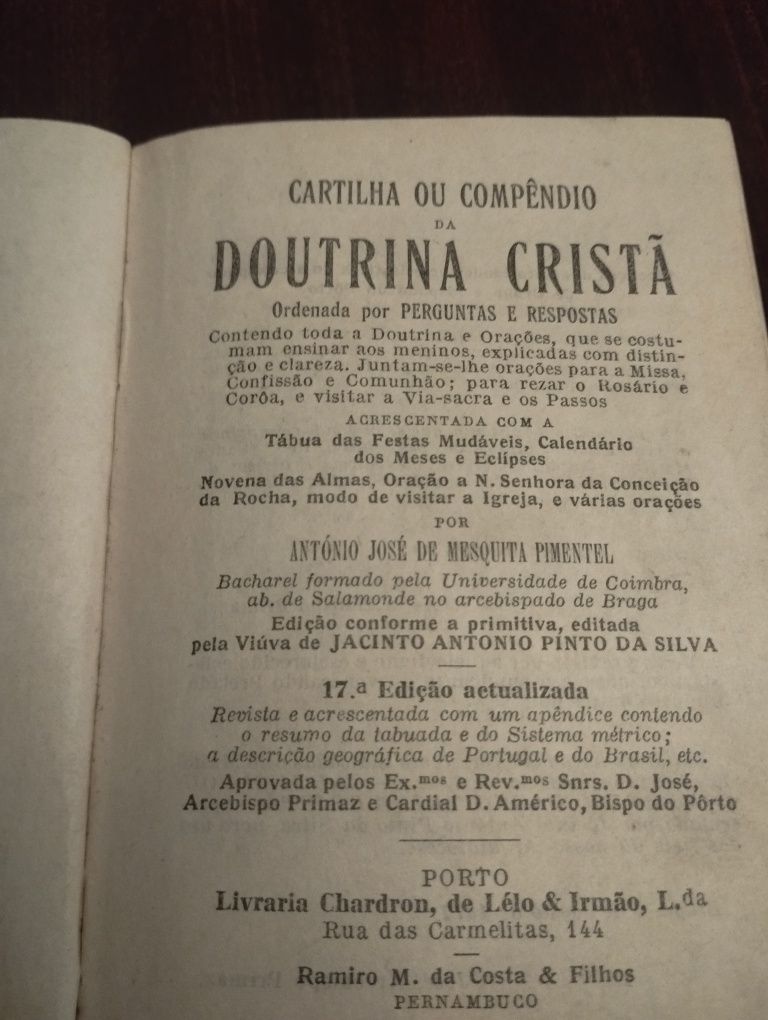 Cartilha ou compêndio da doutrina cristã  de 1924