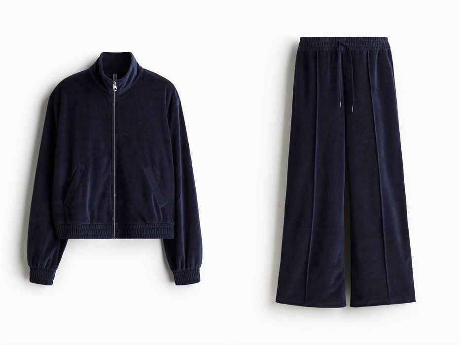 Dres bluza i spodnie M nowa kolekc granatowy welurowy PROMOCJA bawełna