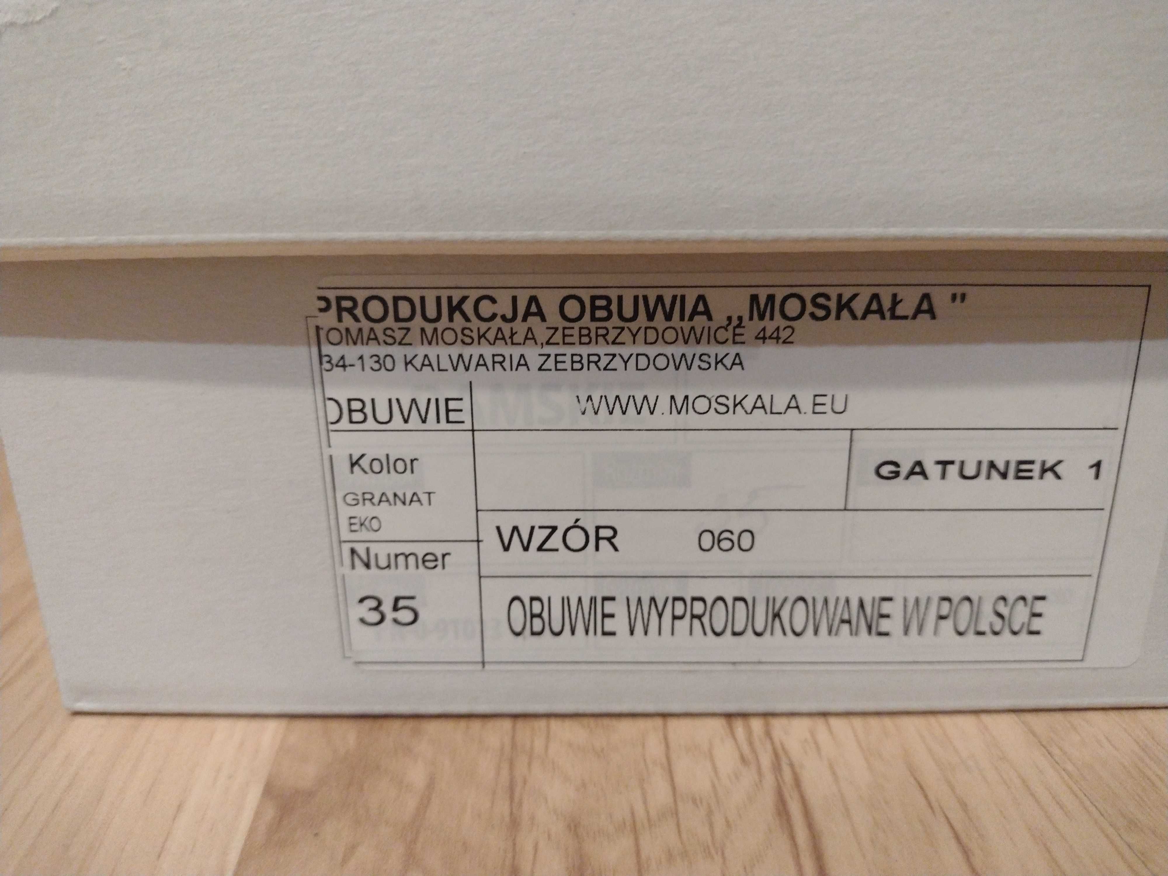 Skórzane półbuty komunijne dla chłopca Moskała, r. 35