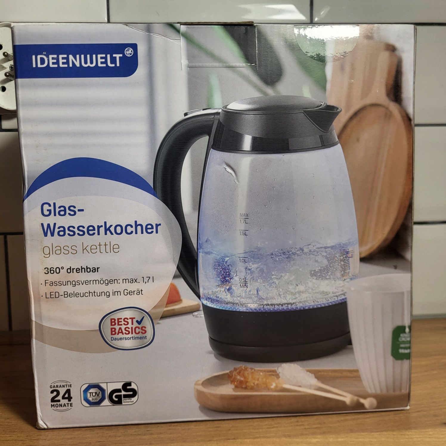 Czajnik szklany bezprzewodowy IDEENWELT