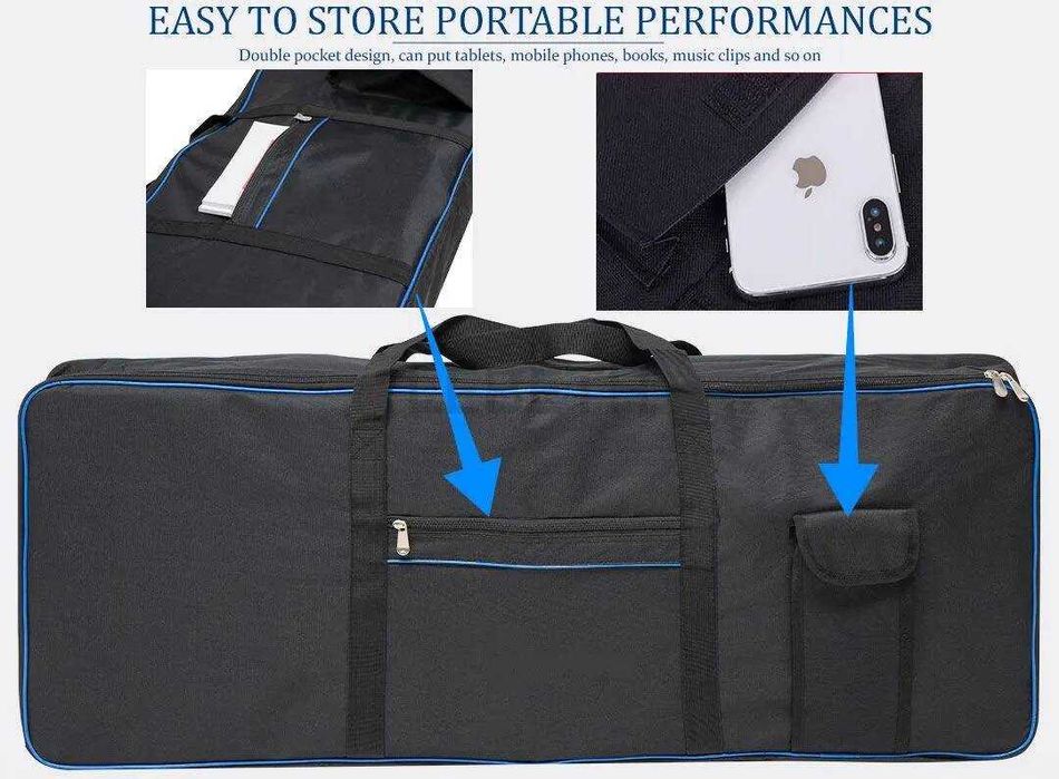 Ocieplany pokrowiec na keyboard 6-oktawowy Hard Bag 76 - 119cm