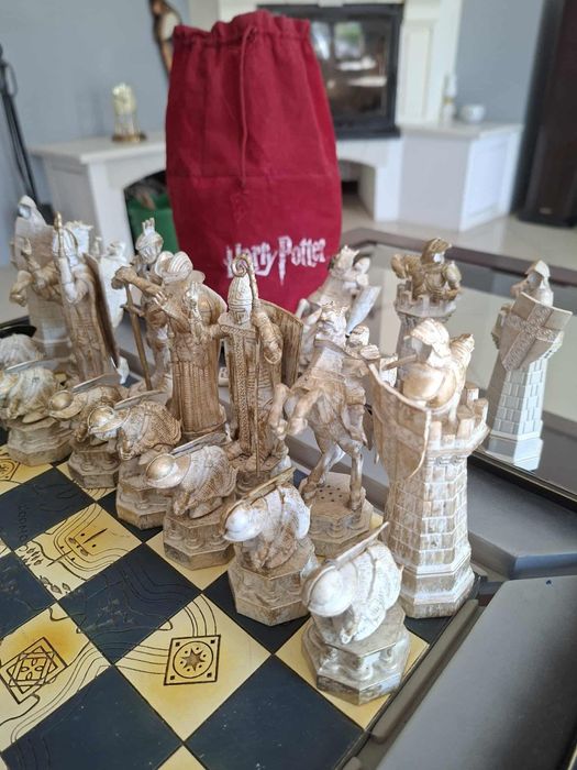 Szachy kolekcjonerskie Harry Potter super zestaw z dodatkami