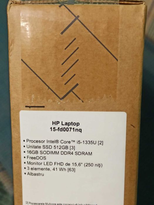 HP 15-fd0071nq (BD9Q7EA)  / 15.6" IPS/ i5-1335U/ 16GB/ SSD 512GB