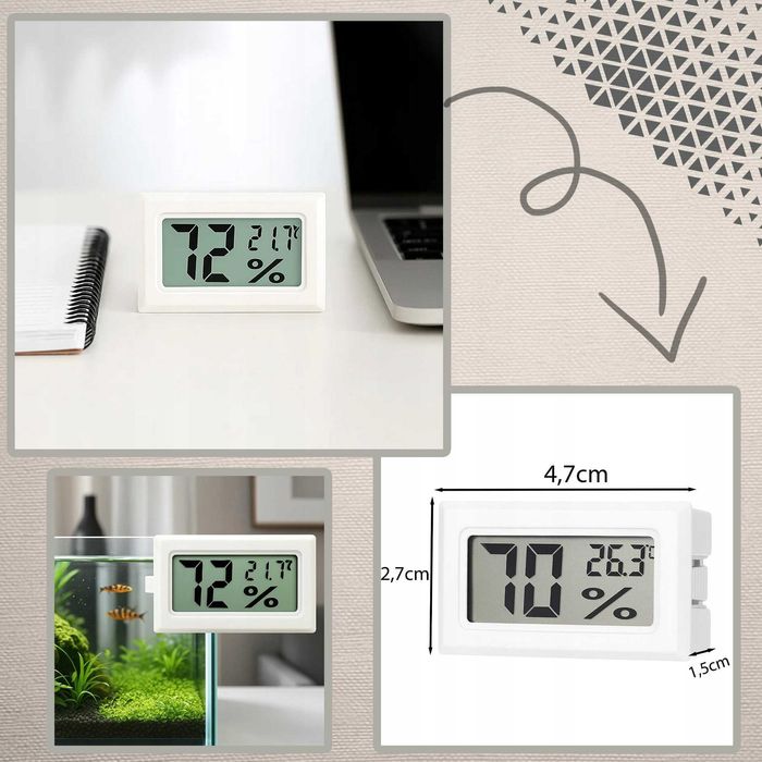 Higrometr termometr cyfrowy LCD 2w1 do pomiaru wilgotności temperatury
