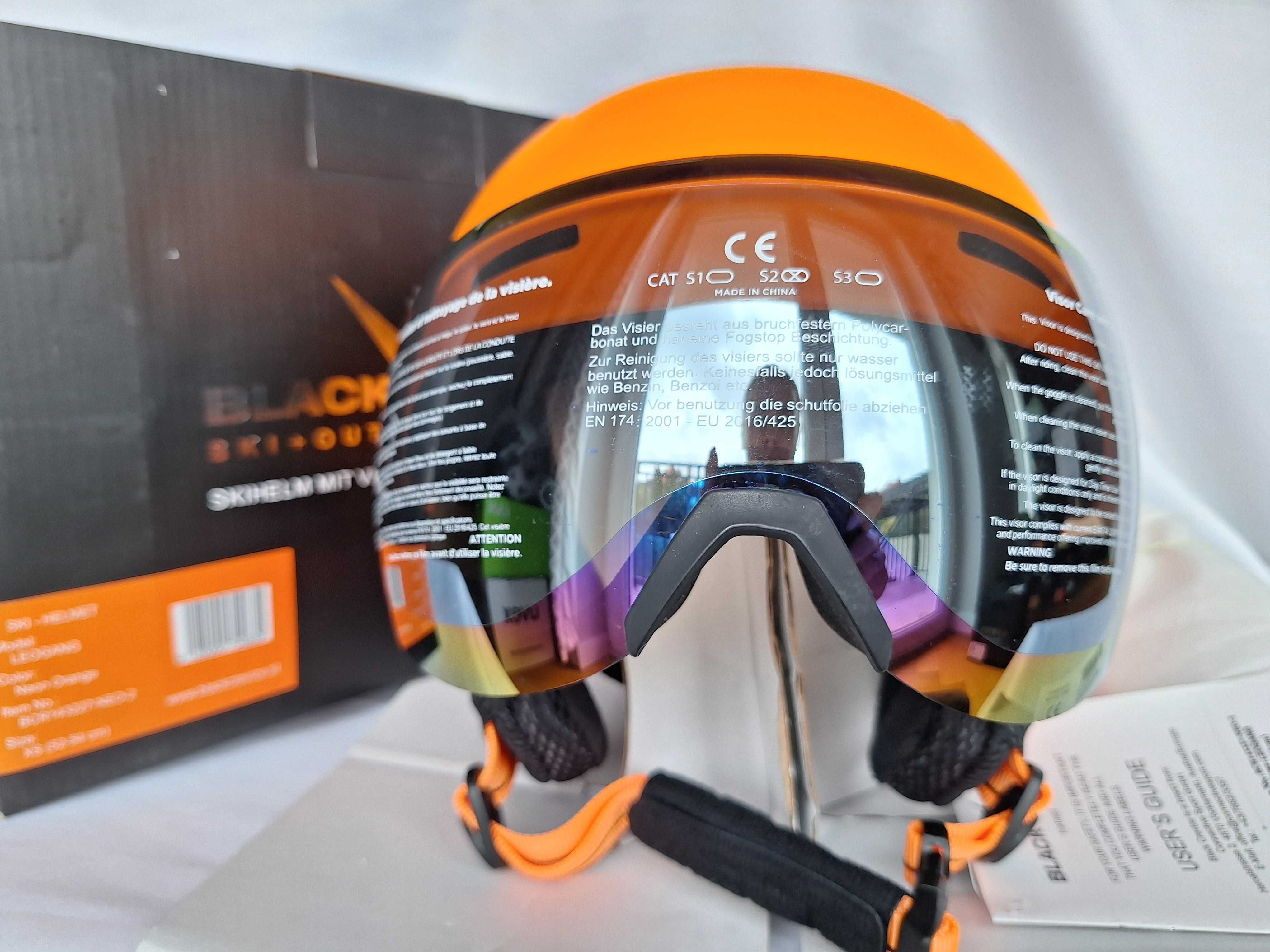 Kask narciarski juniorski Black Crevice Leogang Neon Orange XS 52-54cm
