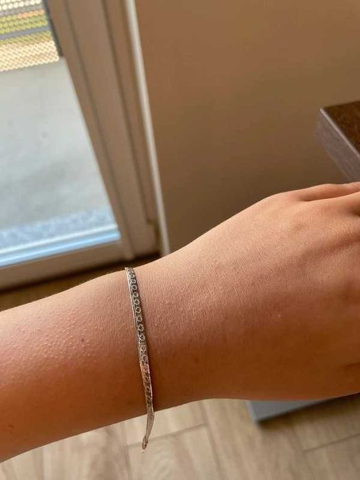 Srebrny zestaw bizuterii żmijka bransoletka i naszyjnik