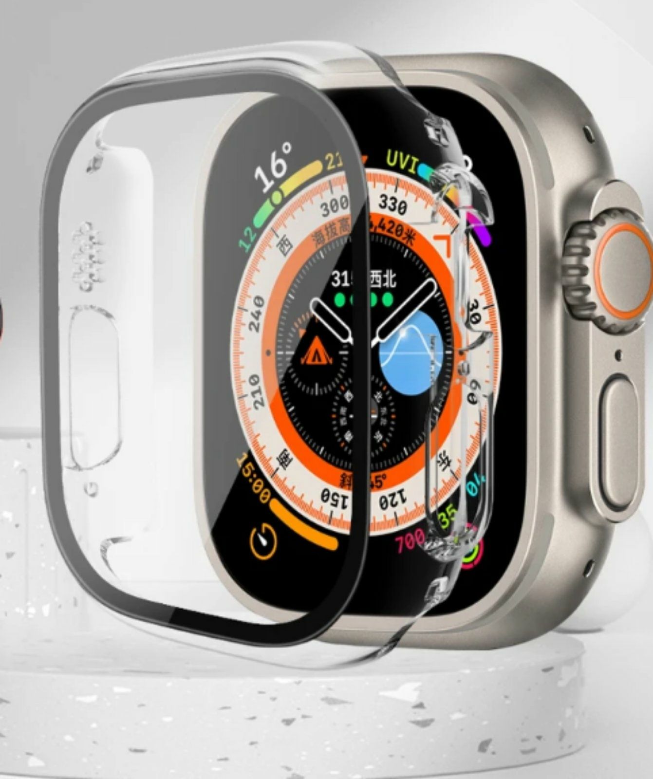 Защита экрана для Apple Watch 49мм, ремешок силиконовый