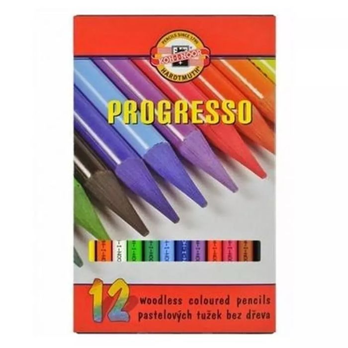Kredki bezdrzewne Progresso. 12 kolorów. Koh-I-Noor