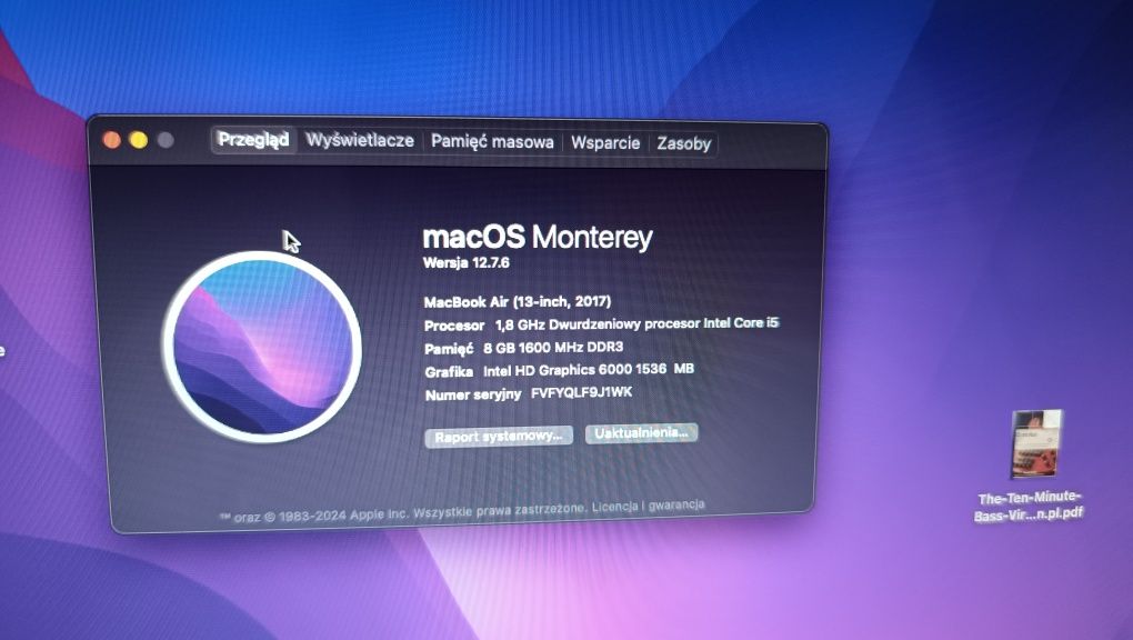 MacBook  Air 13" 2017r 8GB 128GB