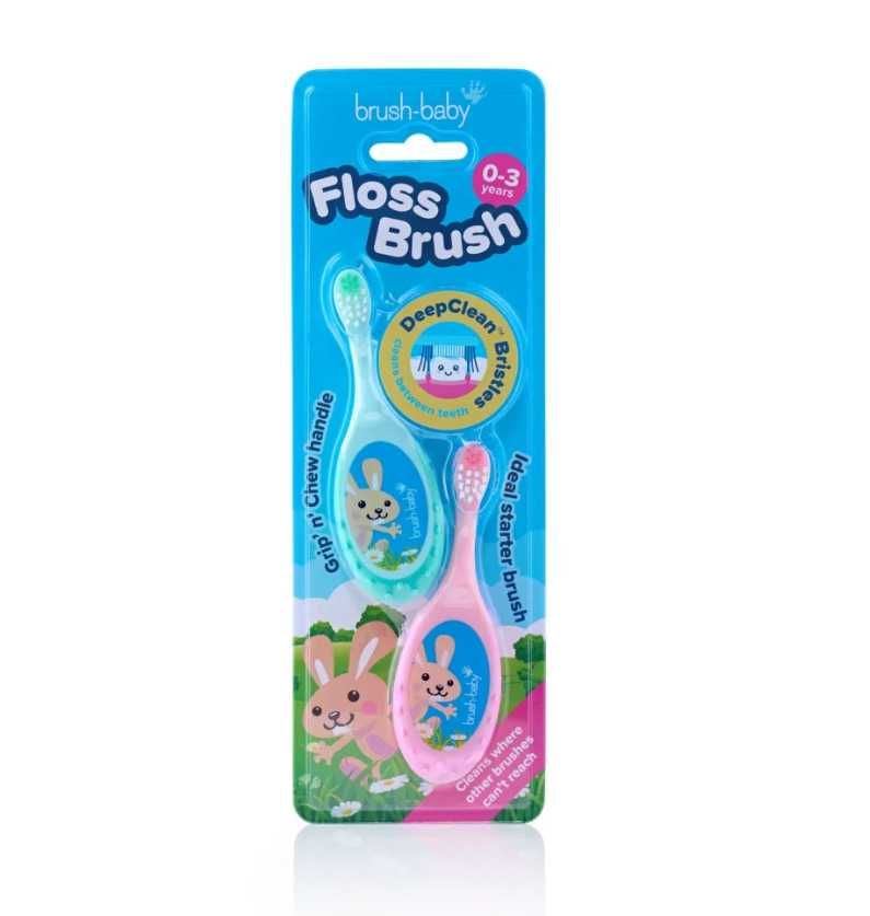 Дитяча зубна щітка Brush-Baby FlossBrush 0 до 3 років (2 шт)