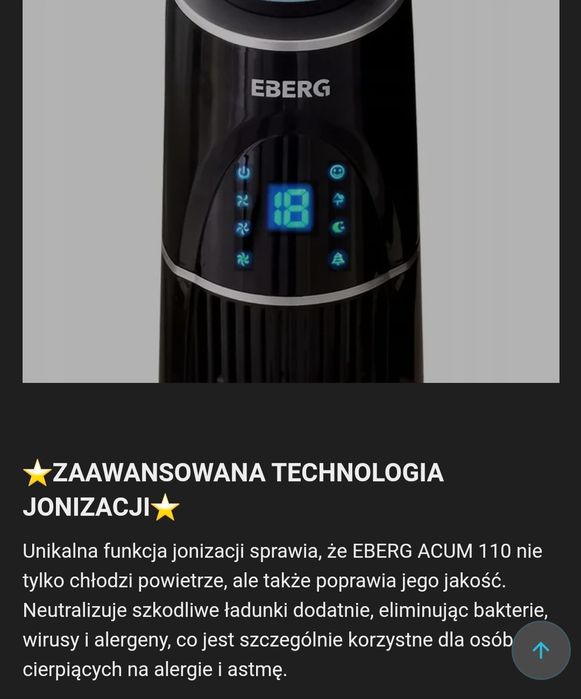 Wentylator kolumnowy Acum 110 czarny