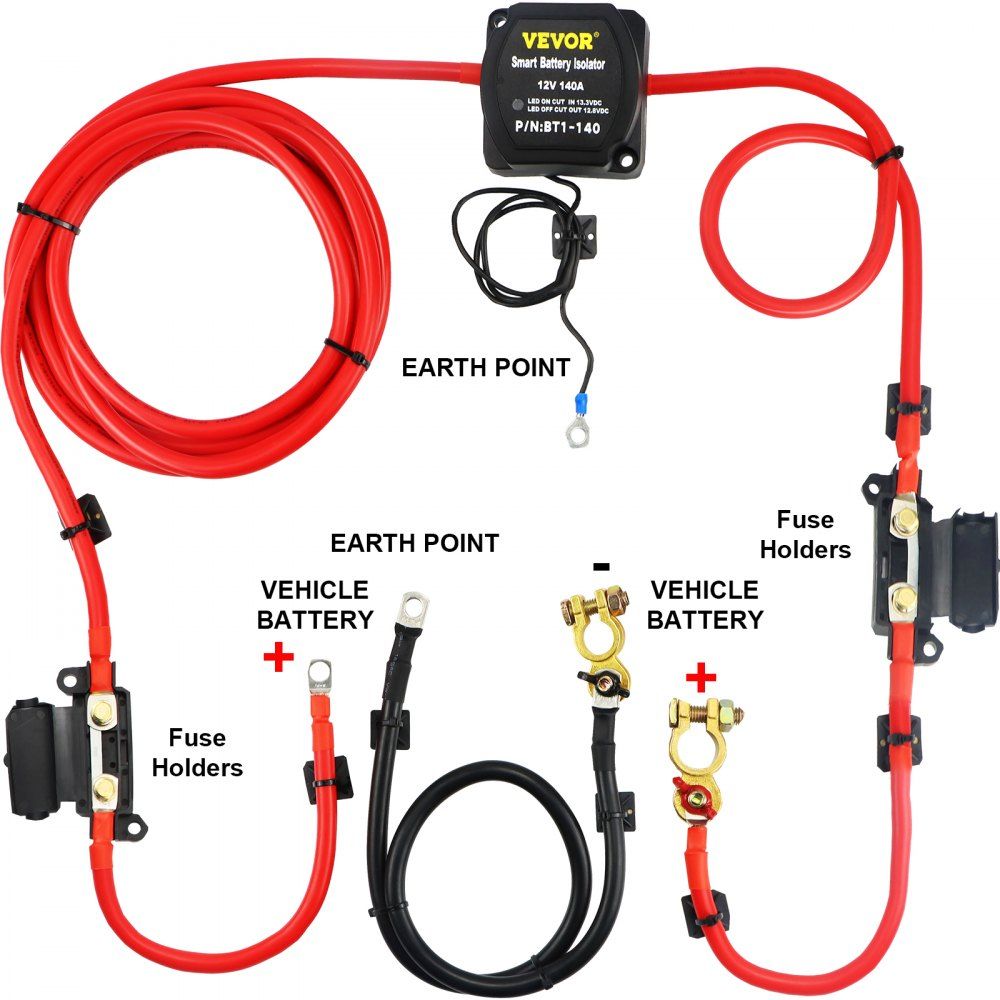 Kit de Isolador de Bateria Dupla 12V