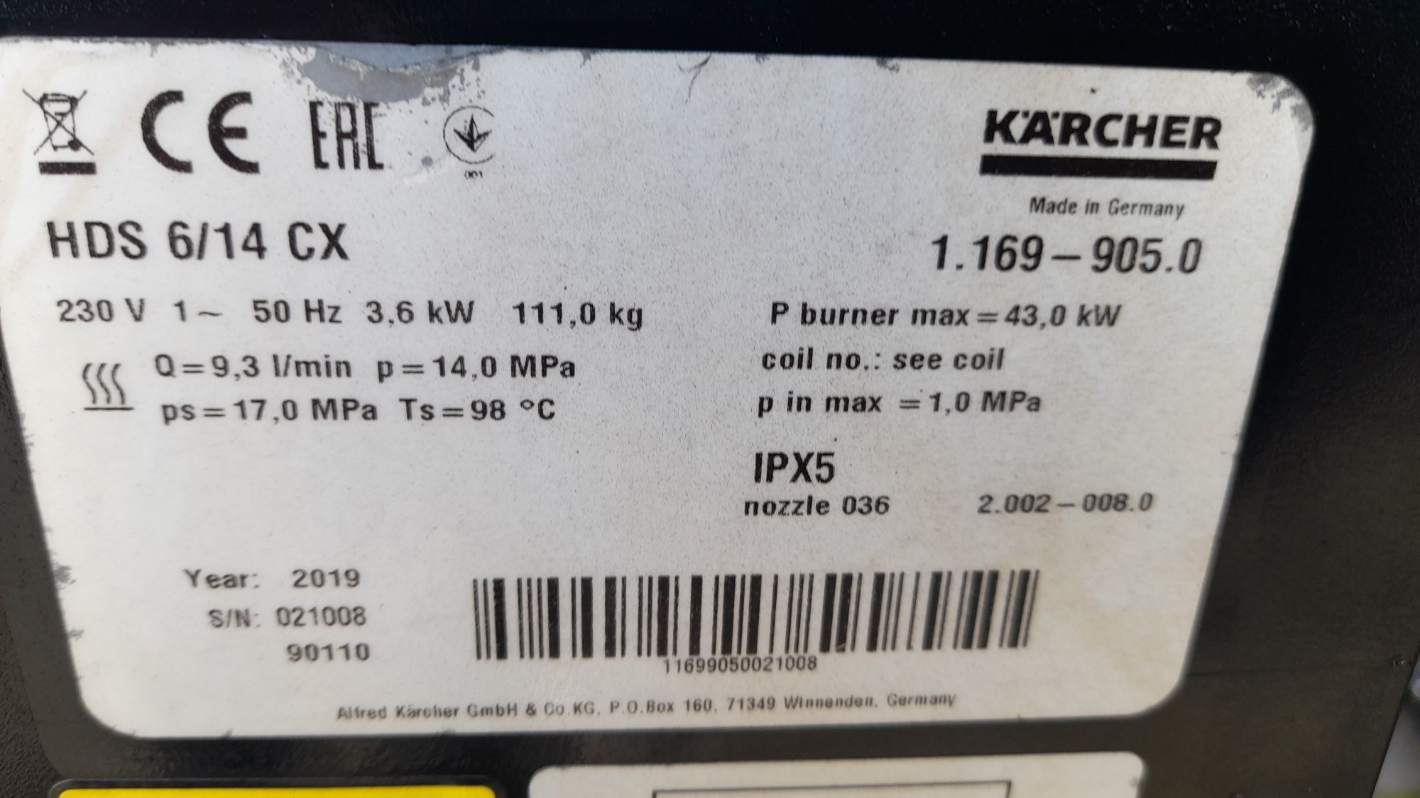 Myjka Karcher HDS 6/14