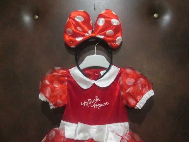 strój przebranie Myszki Miki Minnie na 80- 92 cm Disney + opaska