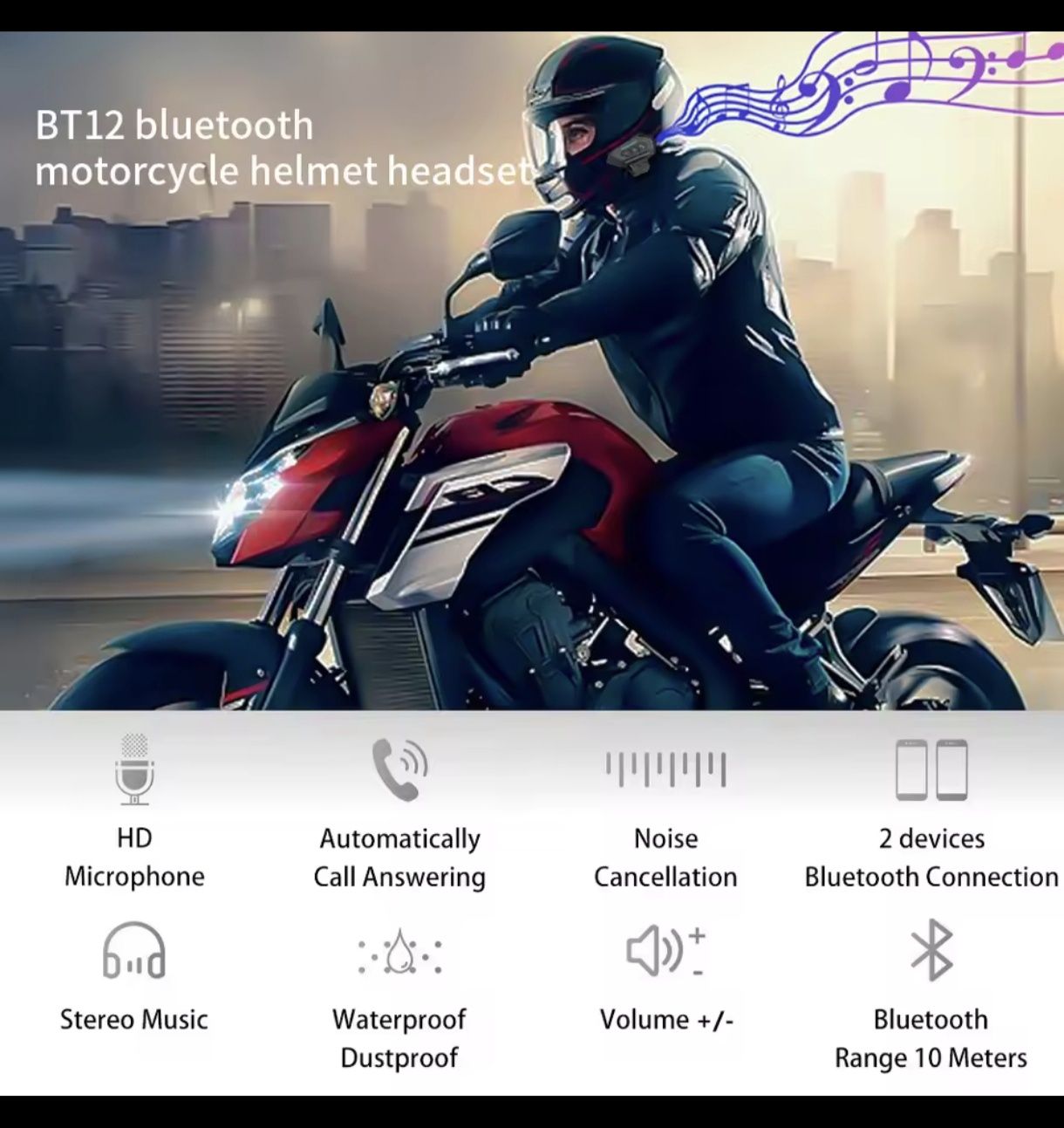 Intercom kask motocykl bluetooth nowy