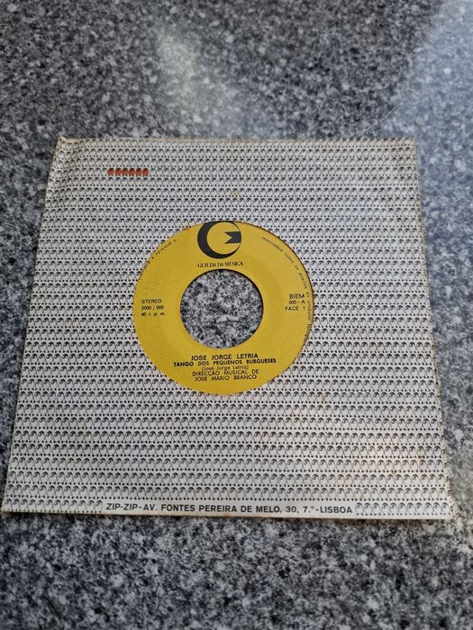 Vinil 45rpm José Jorge letria