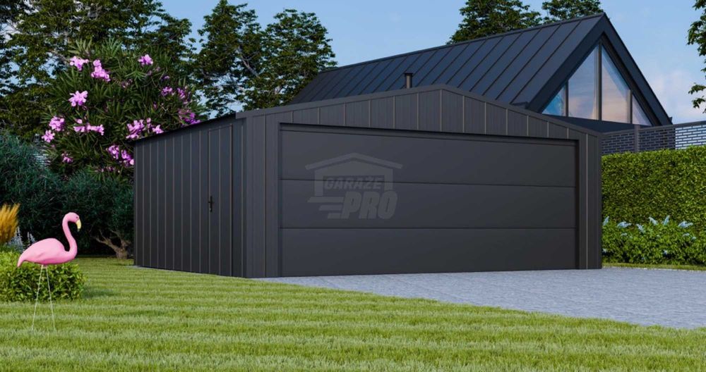 Garaż blaszany 6x4 brama drzwi blacha na rąbek dach dwuspadowy GP641