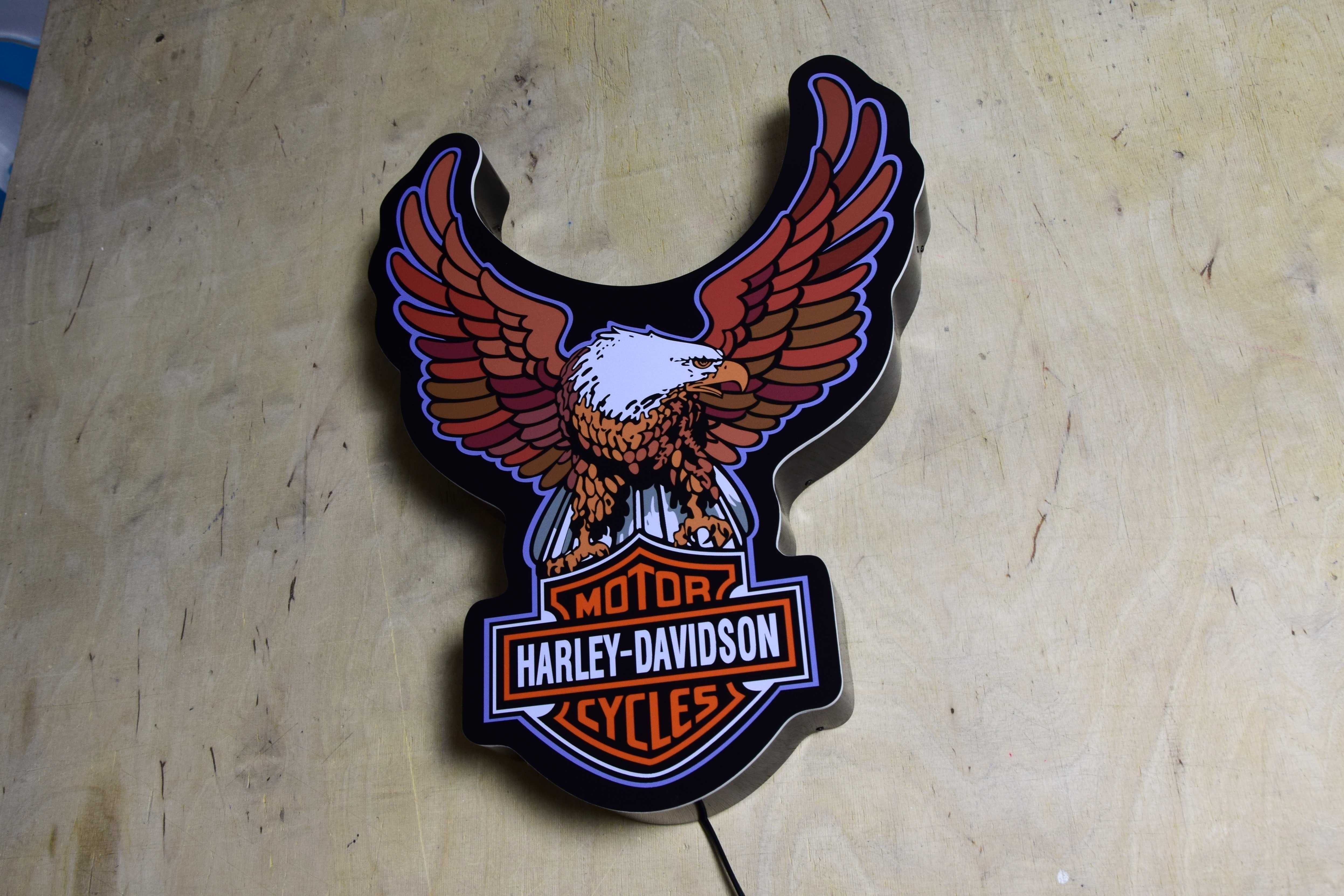 Neon LED Harley-Davidson, Emblemat, Znaczek, Symbol, LOGO, Prezent