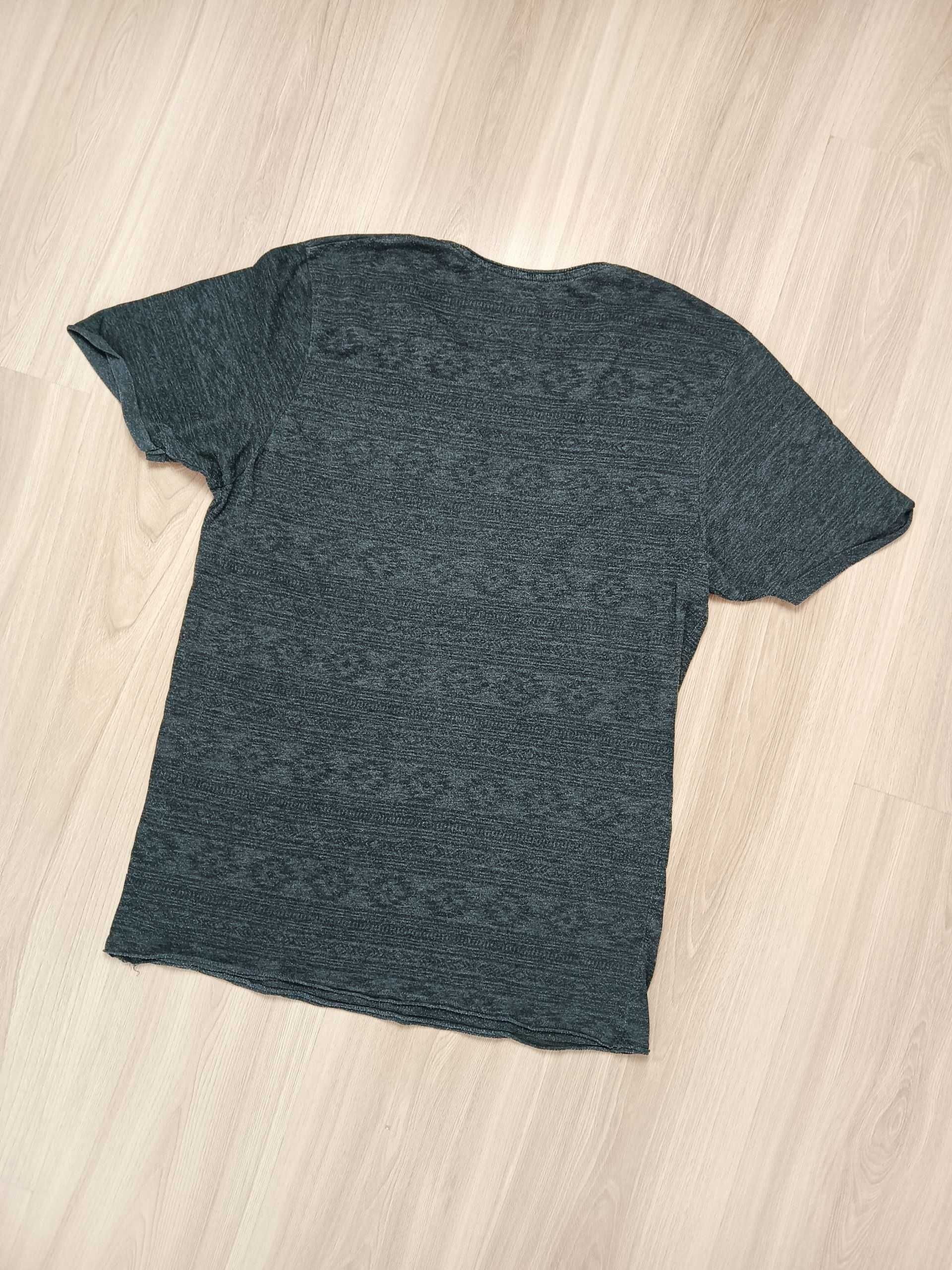 T-shirt bluzka koszulka slim fit ciemno szary L