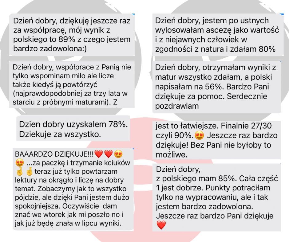 korepetycje kurs POLSKI matura pisemna ustna egzamin ósmoklasisty
