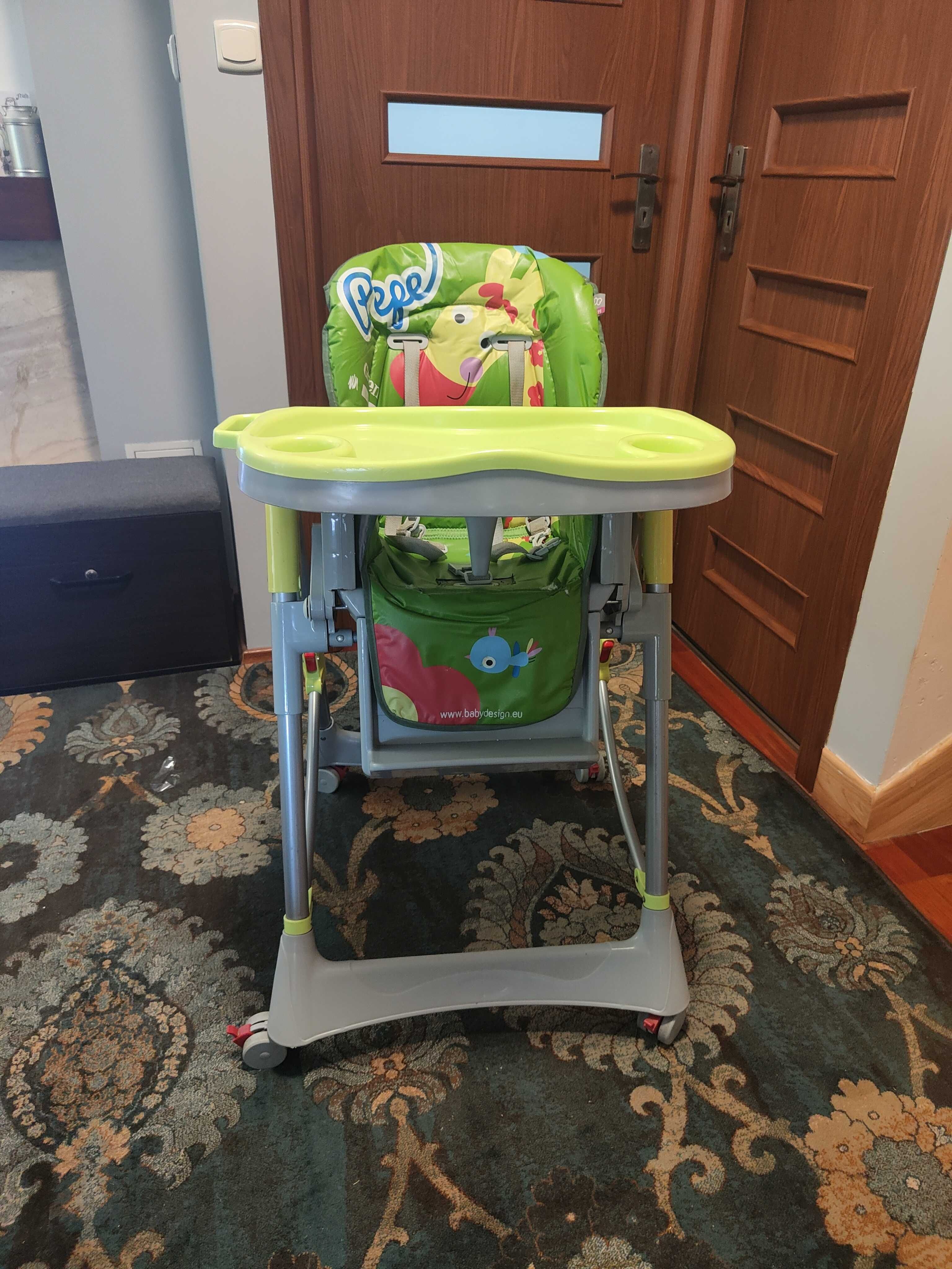 Krzesełko do karmienia Baby Design Pepe z tacą