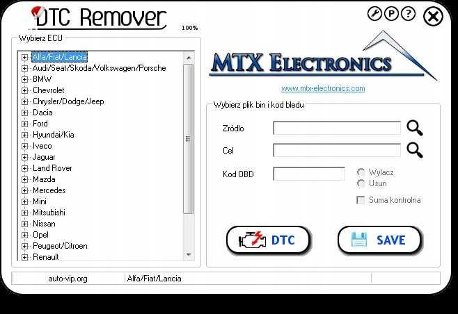 Program DTC Remover EGR Lambda usuwanie usunięcie klapy wyłaczenie