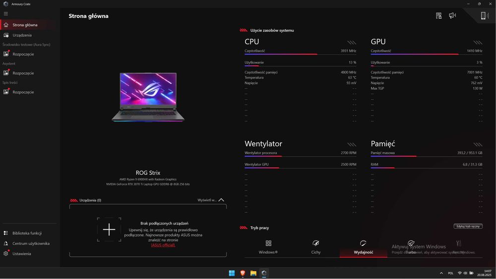 GeForce RTX3070Ti Ryzen 9 6900HX ASUS ROG STRIX G713 (2022)