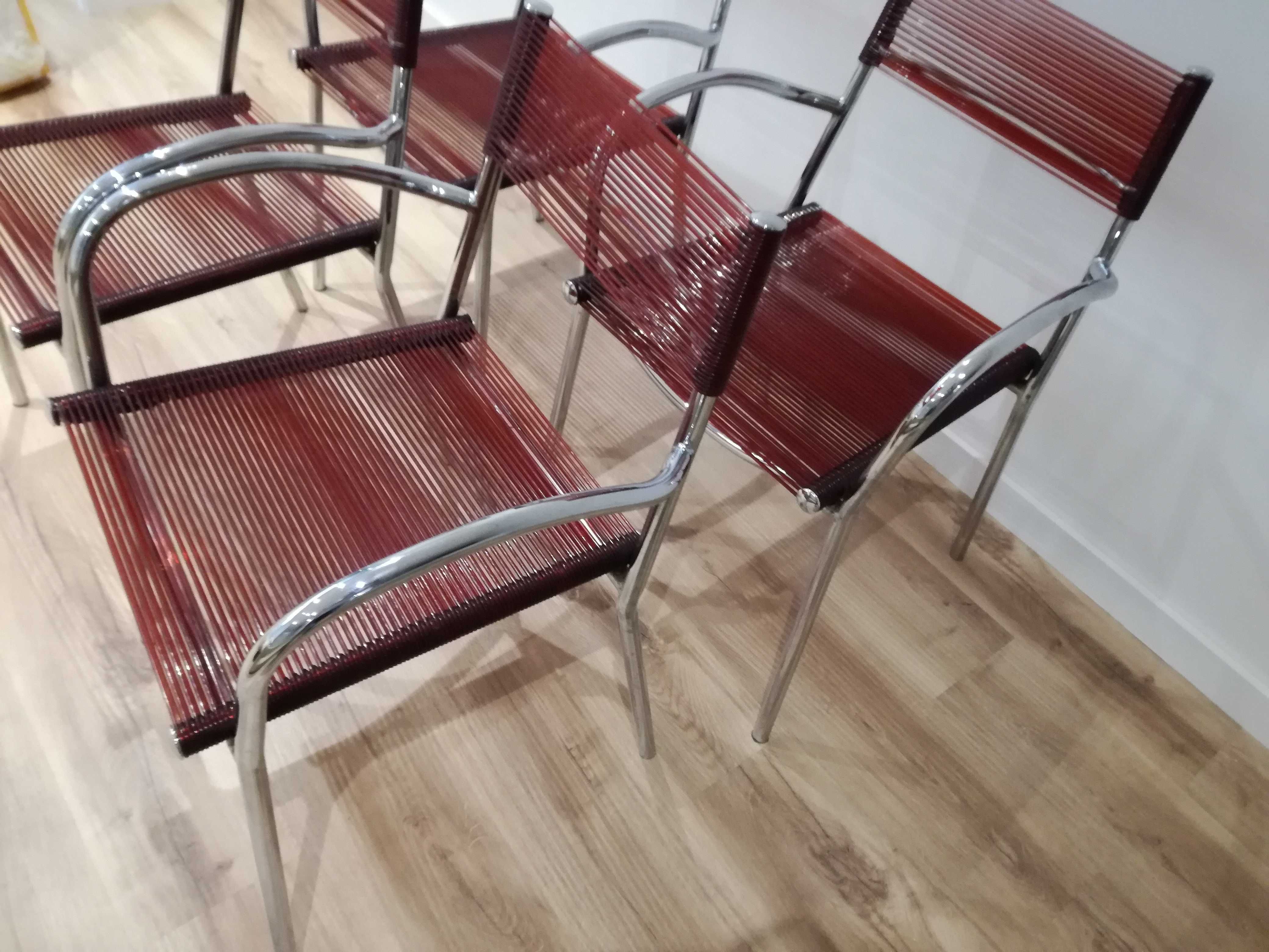 4 cadeiras cromadas tipo esparguete