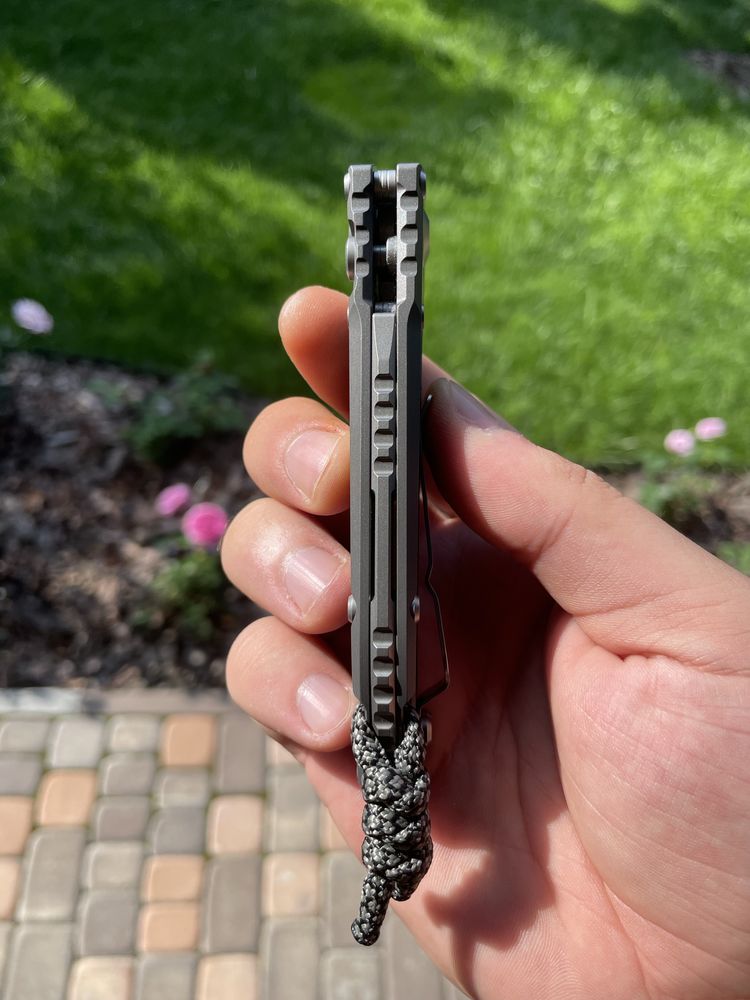 Microtech LUDT GEN III Stonewashed Drop Point w/Natural Clear Handle