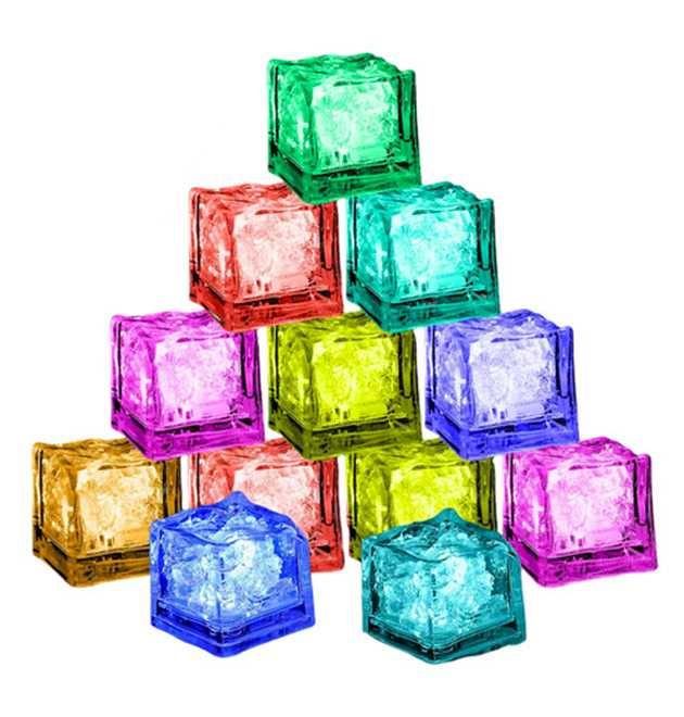 Набір Кубики для купання дітей та напоїв поліхромні 12 шт. Прозорий