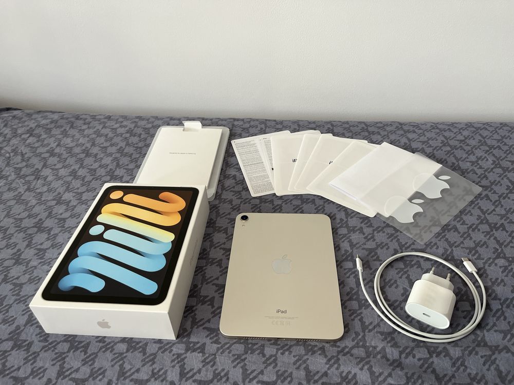 JAK NOWY Apple iPad Mini 6Gen. 256GB X-KOM Starlight 8.3” Gwarancja
